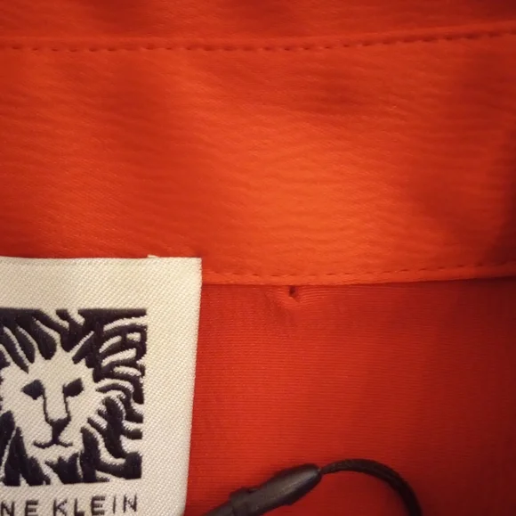 Anne Klein Red Button-Down Shirt with Gold Accents Size Large - Picture 10 of 10